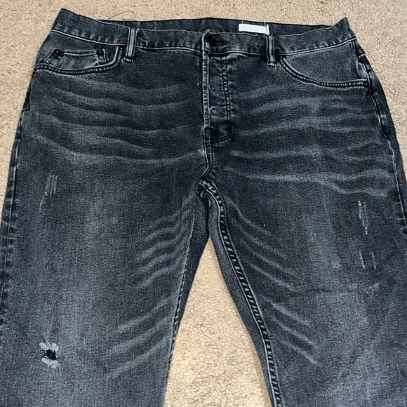ALLSAINTS Rex Modern Slim Distressed Black Faded Washed 36 - Picture 5 of 10